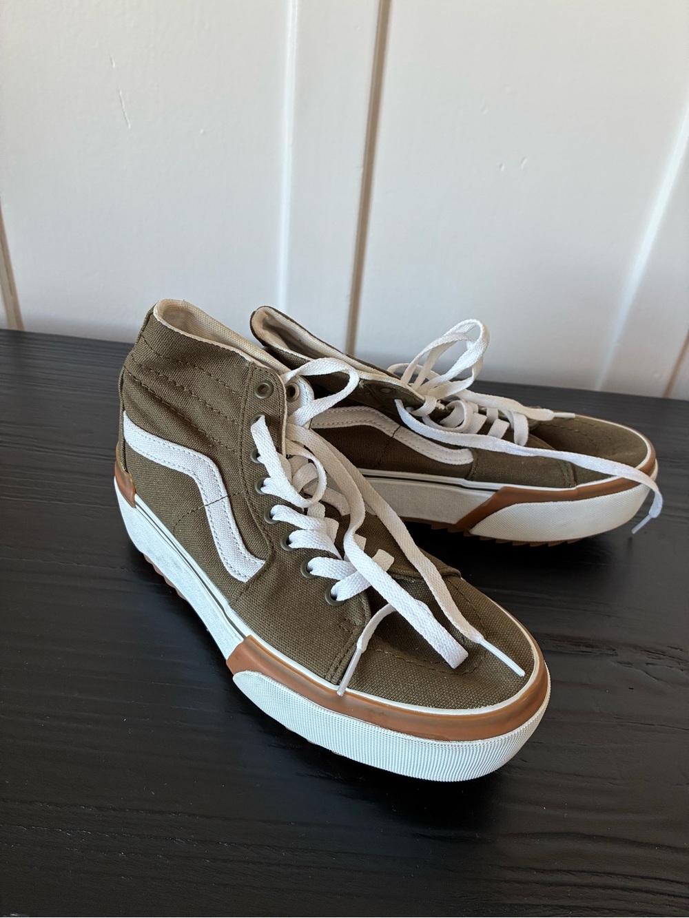 Vans Olive High-Top platform Skate Sneakers